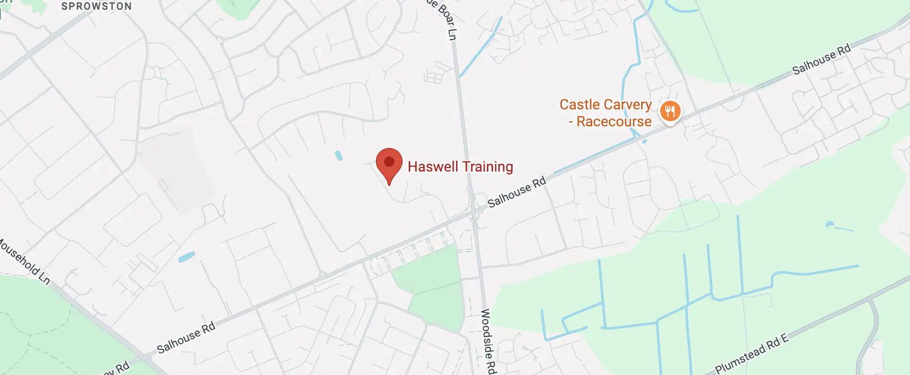 Map showing Haswell Training's location
